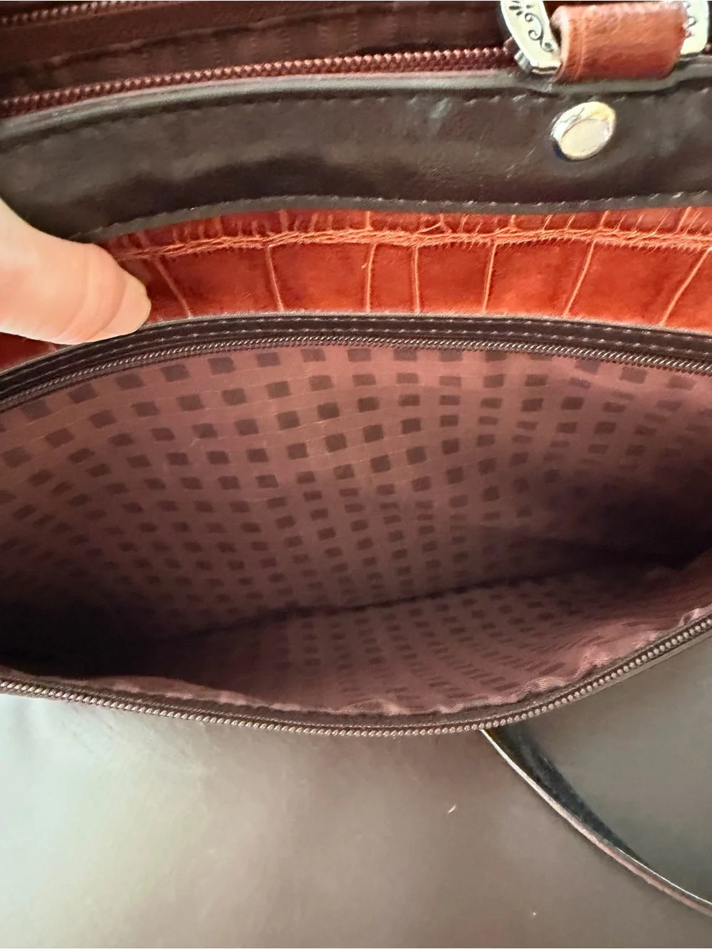 Marc Chantel Vintage Briefcase Attaché Crocodile Embossed Leather